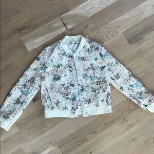 Nanette Lepore Floral Lace Bomber Jacket